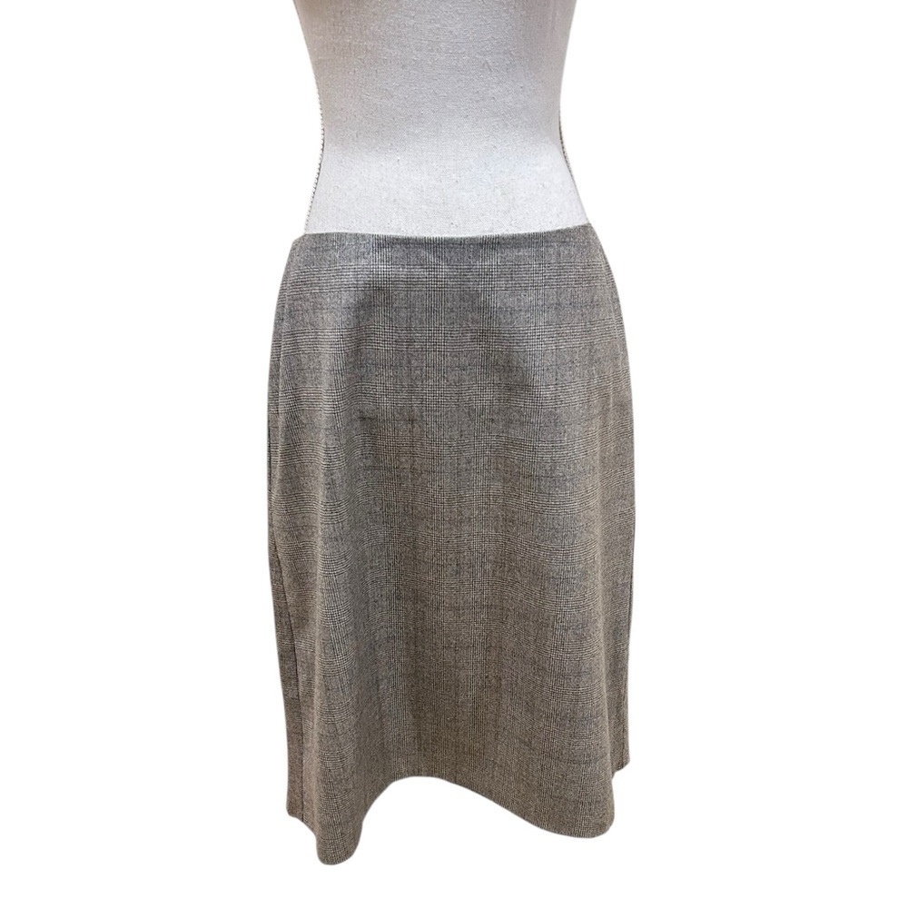 NWT Talbots woven in Italy Gray wool plaid menswear lined a line Skirt size 10